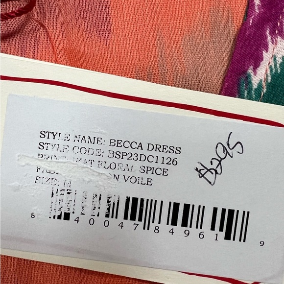 Banjanan Becca Sleeveless Organic Cotton Tiered Dress Floral Spice - Picture 9 of 9